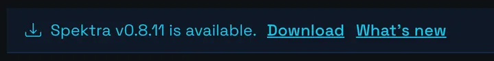 The update banner across the top of the app, announcing an available version with a What's new link beside the install action